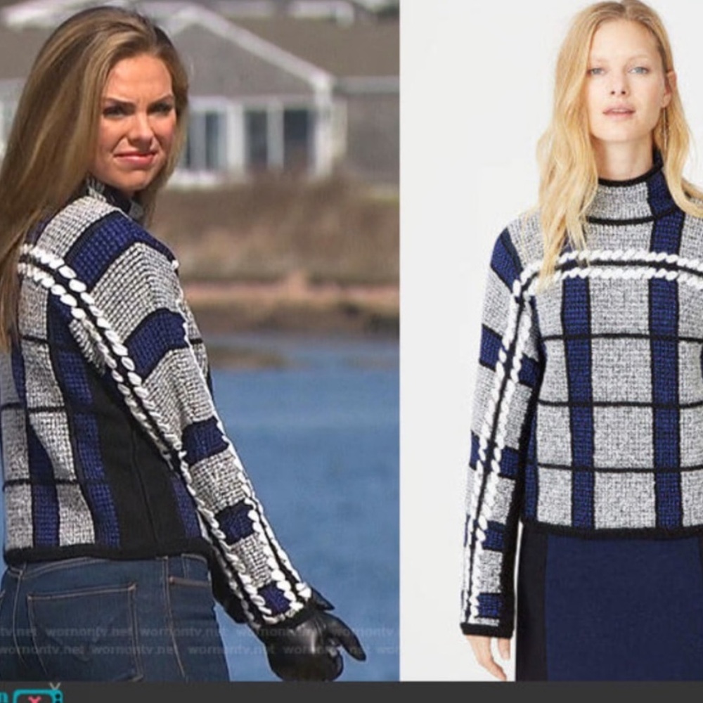 Rare Club Monaco Black and Blue Colorblock Sweater